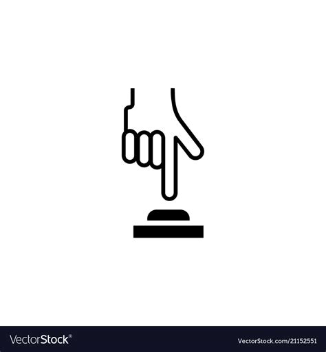 Finger push button flat icon Royalty Free Vector Image