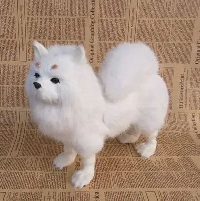 White Simulation Pet Pomeranian Dog Plush Toy 1 Piece Free Shipping-in Stuffed & Plush Animals ...