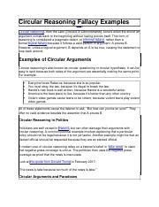 Understanding Circular Reasoning Fallacies in Arguments | Course Hero