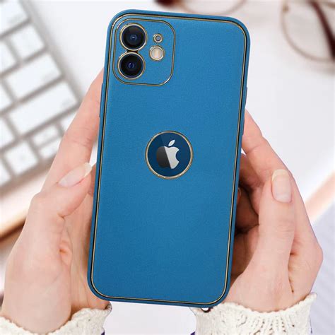 iPhone 12 Leather Case (Blue) - ShoppCart