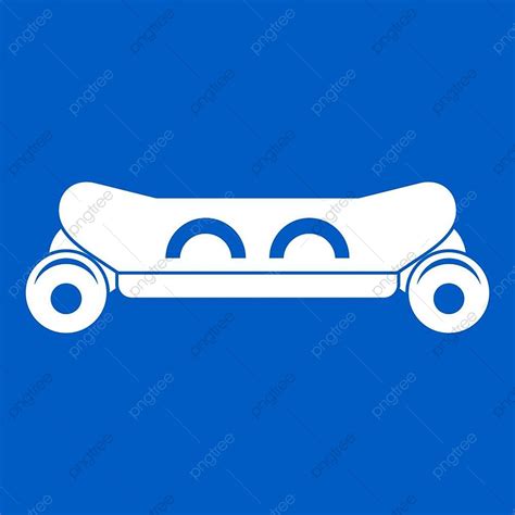 Skateboard Illustration Vector Art PNG, Skateboard Deck Icon White Isolated On Blue Background ...