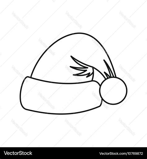 Santa claus hat icon outline style Royalty Free Vector Image