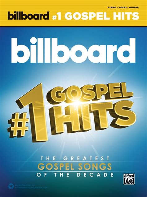 Billboard's #1 Gospel Hits: Piano/Vocal/Guitar Book | Sheet Music