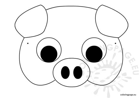 Pig mask template – Coloring Page