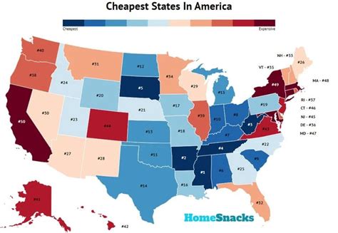 Top 10 States with the Lowest Cost of Living in 2021 - Plunged in Debt