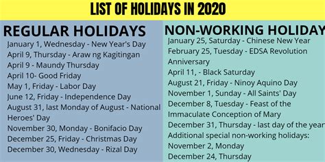 List of Philippine Holidays 2020 - NewsToGov