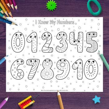 Cute Numbers Coloring Page, Color the Numbers 0 to 10 Coloring Page