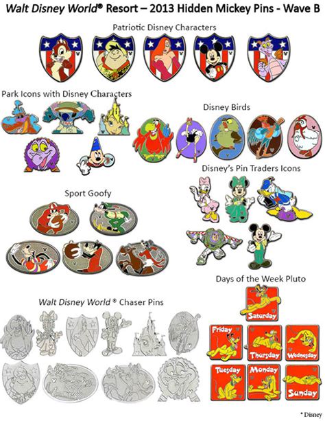 Disney Hidden Mickey Pins - 2013 Wave B - Disney Pins Blog