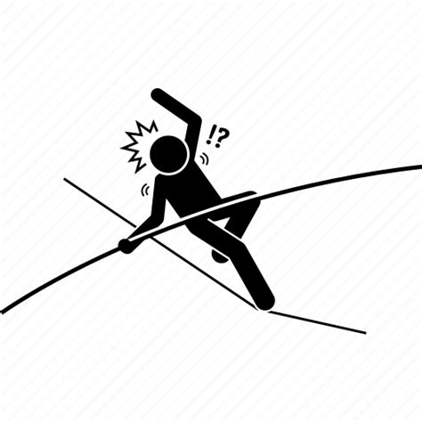 Overbalance, tightrope, pole, fall, fell, acrobat, risk icon - Download on Iconfinder