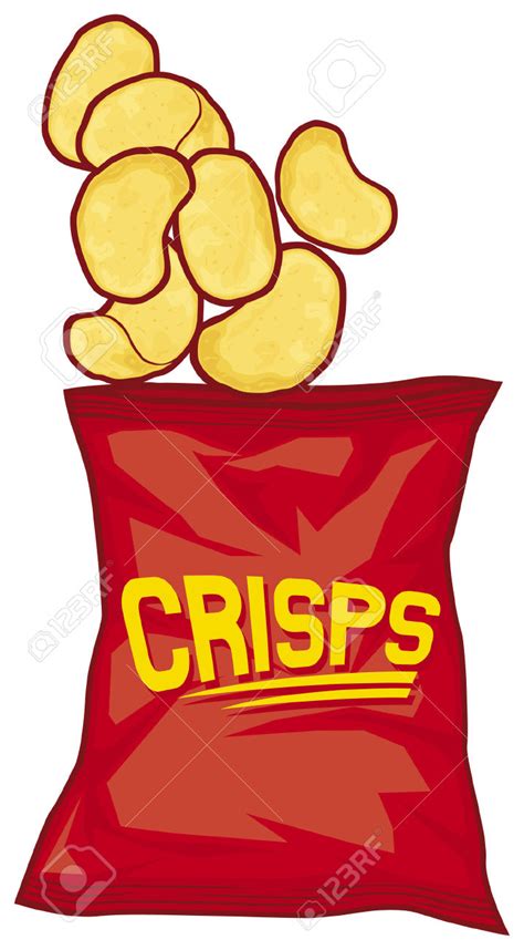 Potato Chips clipart cartoon - Pencil and in color potato chips clipart cartoon