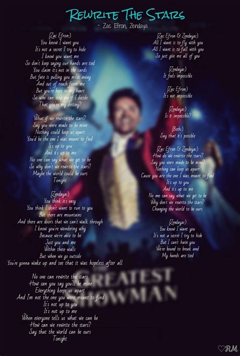 The Greatest Showman Lyrics (Rewrite The Stars) ~edits~ @RM | Me too lyrics, Disney song lyrics ...