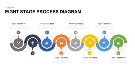 Linear Diagram Illustrate Correlations 8 Stages Process Flow Chart ...