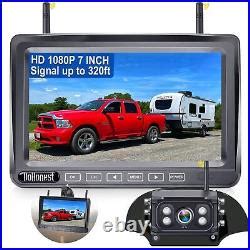 DoHonest Wireless Trailer Backup Camera 7” Touch Key DVR Monitor for Furrion | Rear View Camera