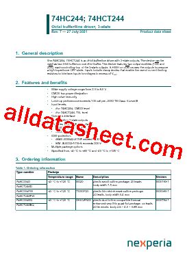 74HCT244 Datasheet(PDF) - Nexperia B.V. All rights reserved