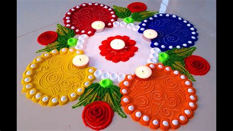 Beautiful Rangoli Designs for Festival Tulsi Vivah/ सुंदर रंगोली बनाये -Tulsi Vivah ki Rangoli ...