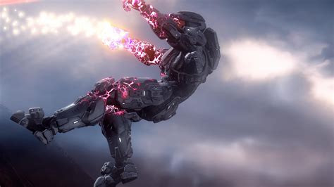 Halo Falling Warrior With Fire On Hand HD Games Wallpapers | HD Wallpapers | ID #37086