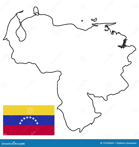 Outline Country of the State of Venezuela, Vector of the Border Outline of the State of ...