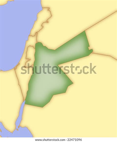 Map Jordan Borders Surrounding Countries Stock Illustration 22471096