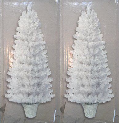 Vintage Style White Christmas Trees, Shabby Chic Half Wall Tree-Unlit 4.5 High-A - Holiday ...