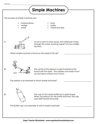 Simple Machines Worksheets - Worksheets Library