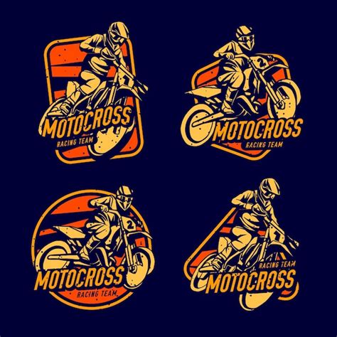 Free Vector | Motocross logo collection