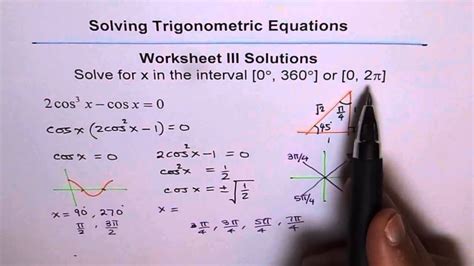 Solving Trig Equations Worksheet