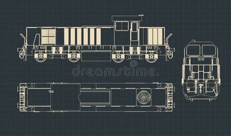 Diesel Locomotive drawings stock vector. Illustration of railroad - 170530755