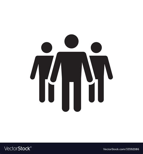 Group people - black icon on white background Vector Image