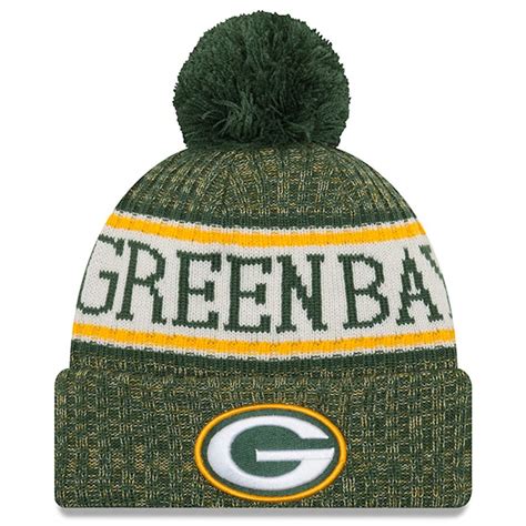 Men's Green Bay Packers New Era Green 2018 NFL Sideline Cold Weather Official Sport Knit Hat