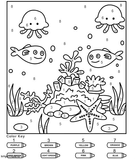 Sea Animals Color By Number coloring page