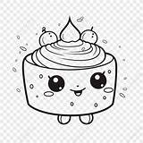 Cute Kawaii Cupcakes Free Coloring Pages Doodlecake Outline Sketch  sketch template