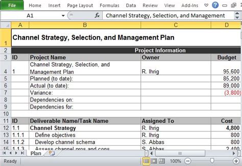 Channel Marketing Plan Maker Template for Excel