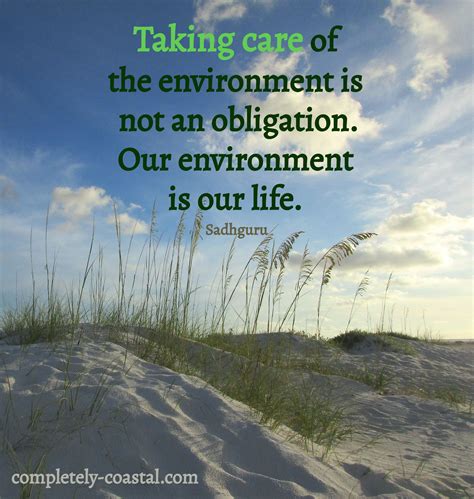 Environment Quote by Sadhguru. Taking care of the environment is not an ...