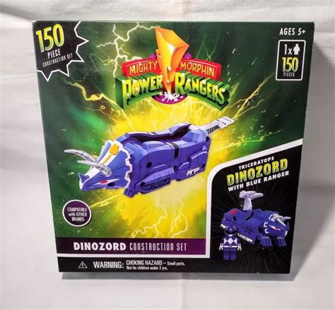 MIGHTY MORPHIN POWER Rangers Triceratops Dinozord w Blue Ranger Construction Set $17.97 - PicClick