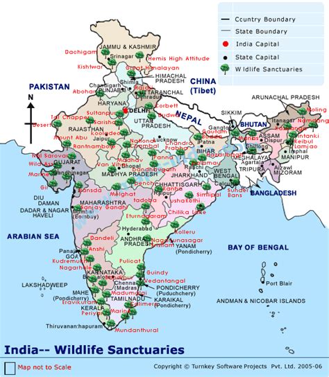 Show 5 wildlife sanctuaries and 5 bird sanctuaries on the outline map of India. - Brainly.in