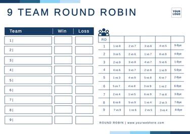 Free Round Robin Tournament Generator