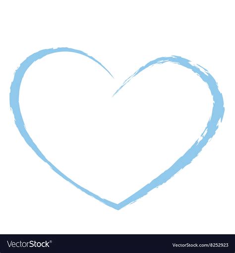 Blue heart drawing love valentine Royalty Free Vector Image