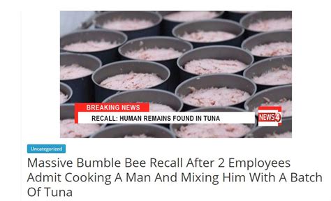 Did Bumblebee Recall Tuna Contaminated with Human Remains? | Snopes.com