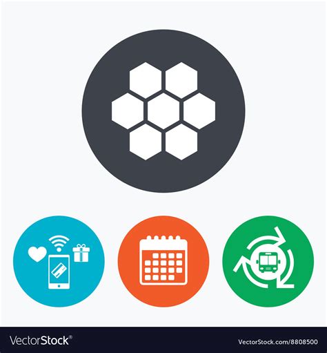 Honeycomb sign icon honey cells symbol Royalty Free Vector