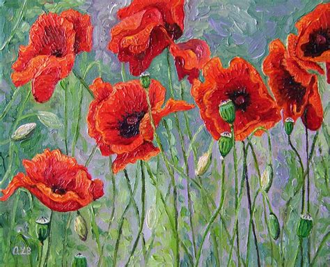 Audra's Oil Paintings: Red Poppies (2011), 8 x 10"