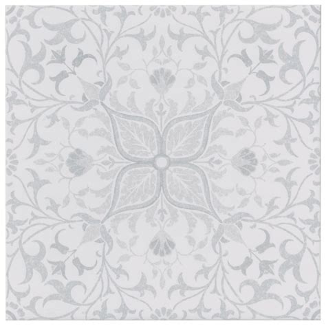 Morris & Co. Pure Net Cloud Grey Porcelain Wall and Floor Tile - 13 x 13 in. | Patterned floor ...