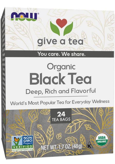 Buy Now Foods Boldly Black Tea Organic 24 tea bags and Save Big at VitaNet®, LLC