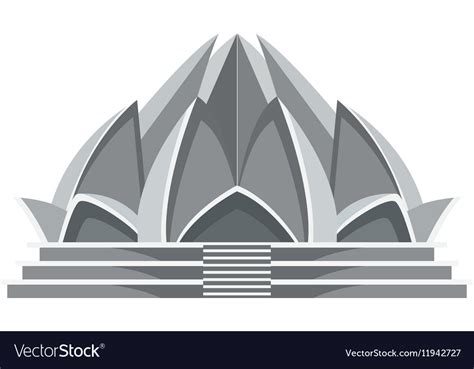 Lotus temple architecture Royalty Free Vector Image