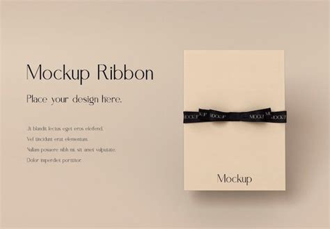 Premium PSD | Ribbon mockup design | Mockup design, Mockup, Ribbon