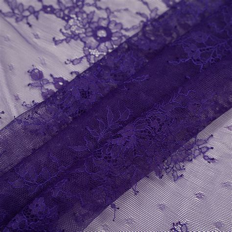 Purple Floral Lace Fabric - Web Archived