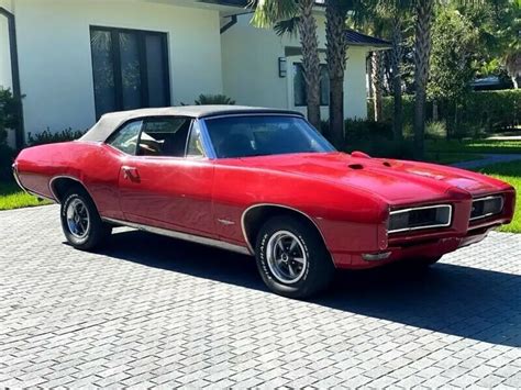 1968 Pontiac GTO CONVERTIBLE 23,800 Miles Red Classic Car Select 4 Speed for sale - Pontiac GTO ...