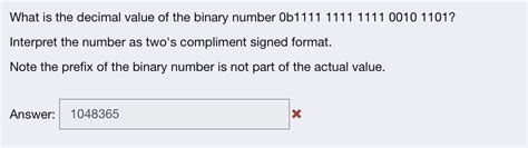 Solved What is the decimal value of the binary number Ob1111 | Chegg.com