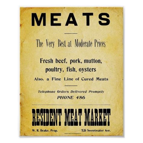 Vintage Butcher Shop Advertisement Sign | Zazzle | Butcher, Vintage advertising signs, Butcher shop