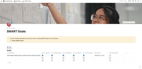 Notion - SMART Goals Template