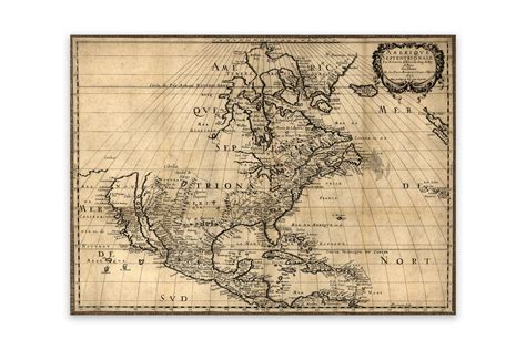 Antique North America Map Print 1650 - Etsy